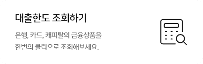 대출한도 조회하기 - 은행, 카드 캐피탈의 금융상품을 한번의 클릭으로 조회해보세요.